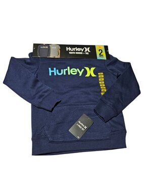 Hurley Hoodie Tee 2 Piece Set Boys Size 5 6 Navy Blue Sweatshirt Gray T-shirt